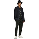 BED J.W. FORD Black Two Tuck Striped Trousers