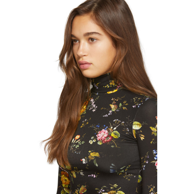 R13 Black Floral Turtleneck R13