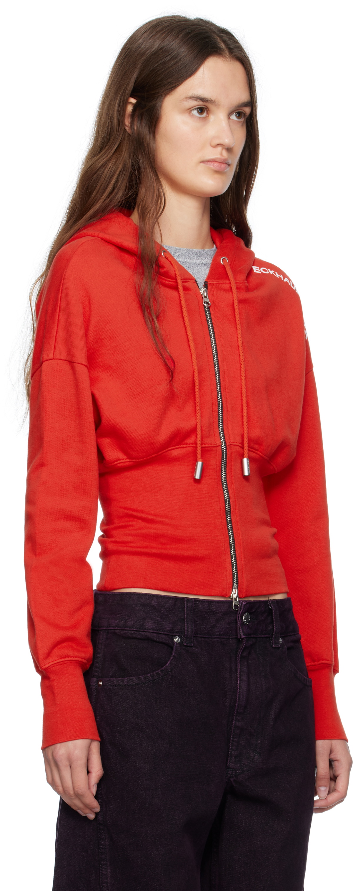 Eckhaus Latta Red Snatched Hoodie