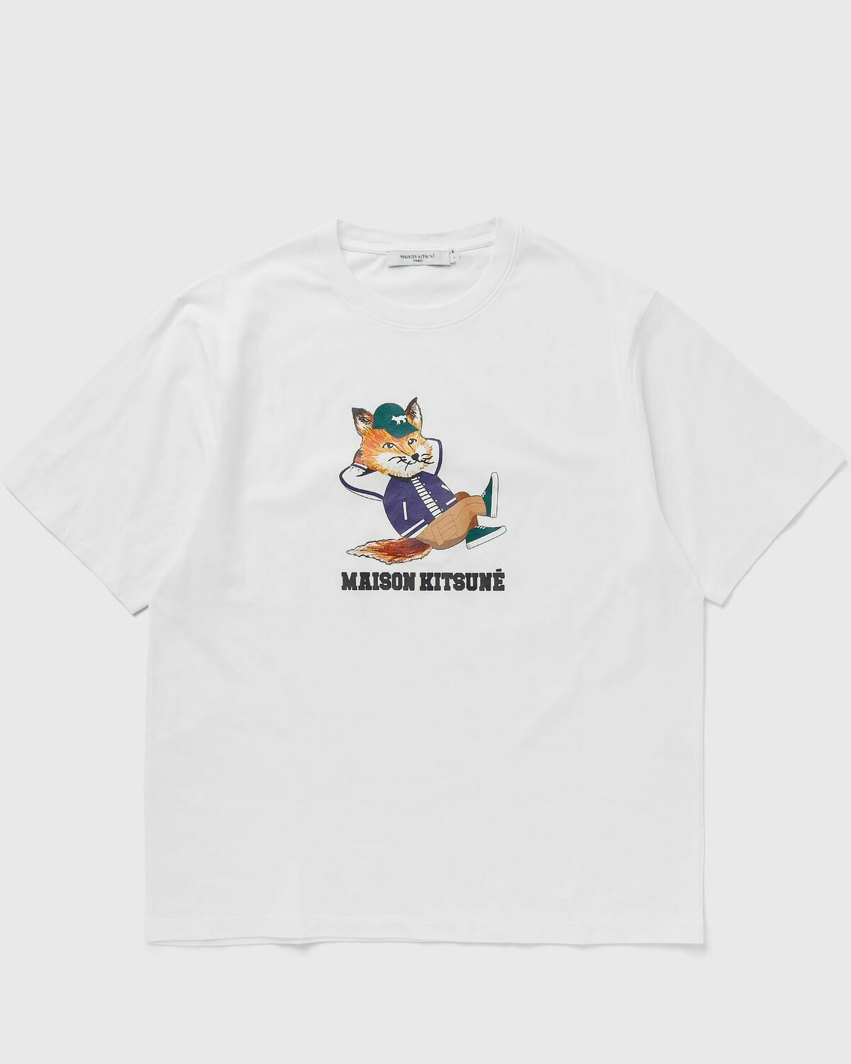 【Maison Kitsune】DRESSED FOX Maison Kitsune Dressed Fox Easy Tee Shirt White Shortsleeves
