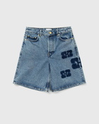 Ganni Patch Denim Shorts Blue - Womens - Casual Shorts