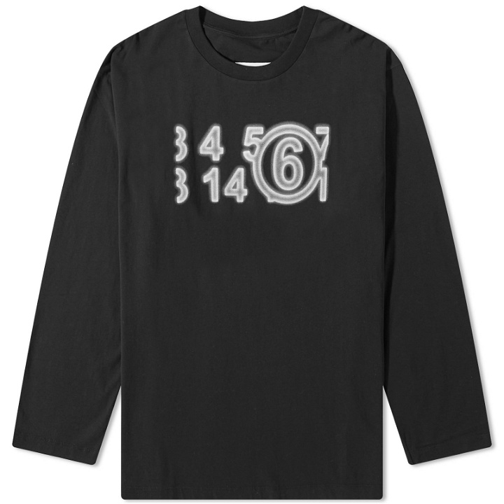 Photo: Maison Margiela Men's Number Logo Long Sleeve T-Shirt in Black