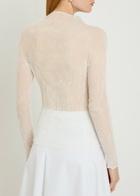 Issey Miyake Pleated Semi-sheer Chiffon top White