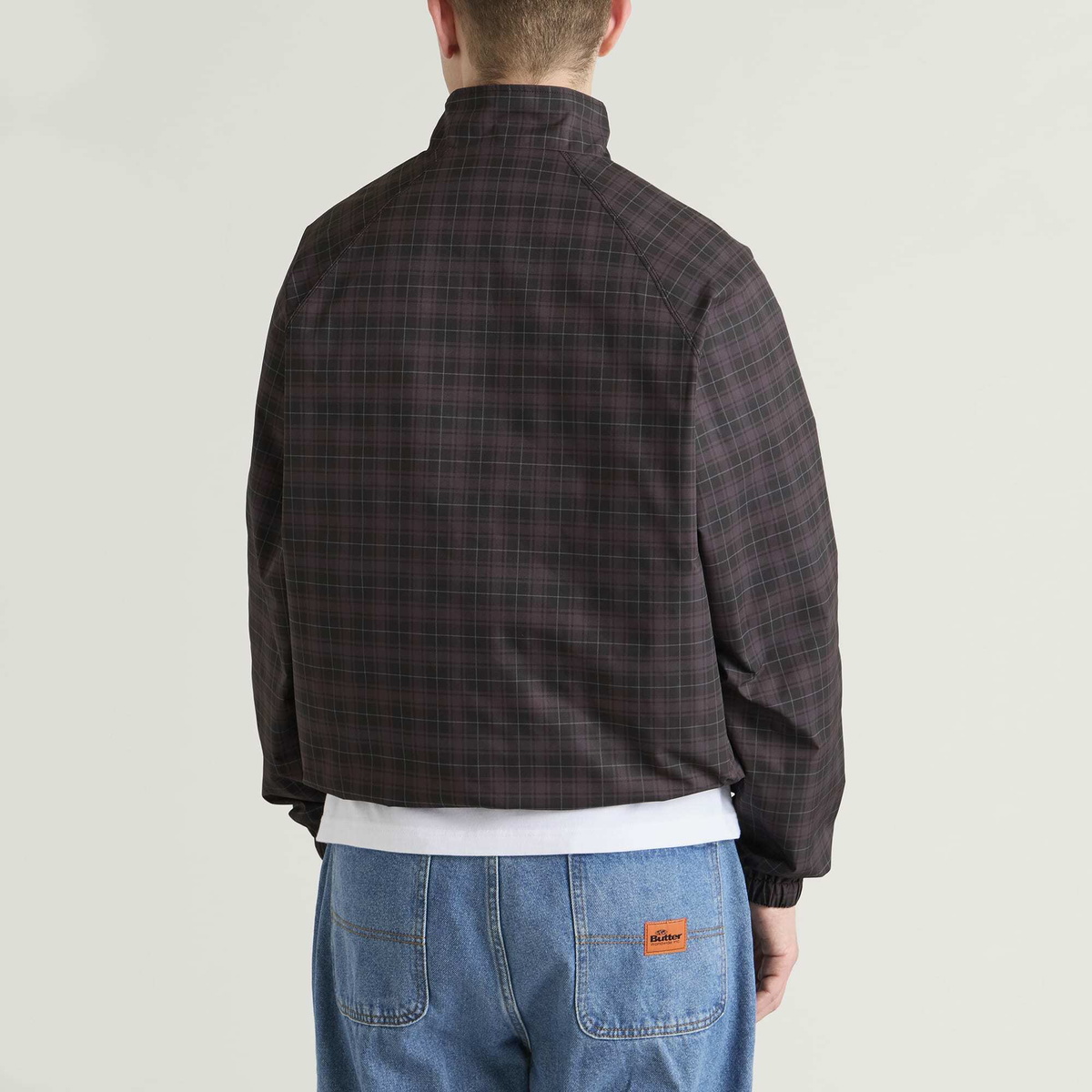 Butter Goods Men's Plaid Nylon Jacket in Burgundy