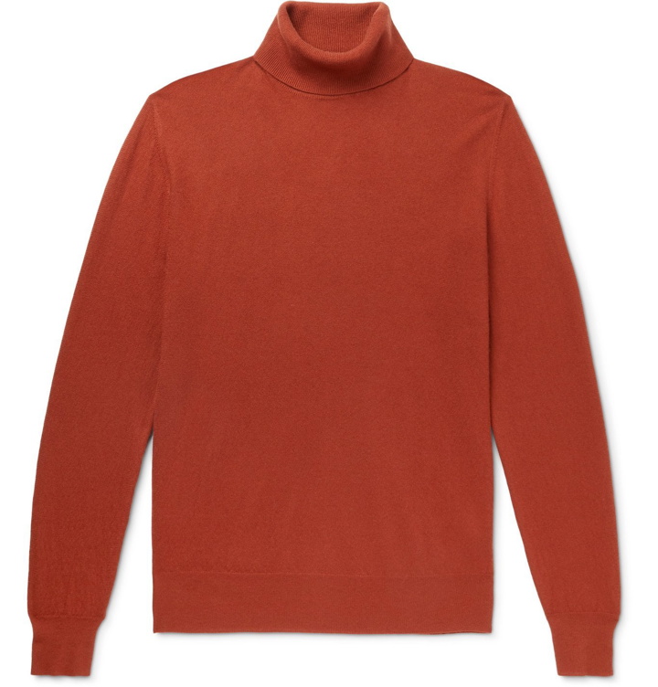 Photo: Loro Piana - Dolcevita Slim-Fit Baby Cashmere Rollneck Sweater - Red