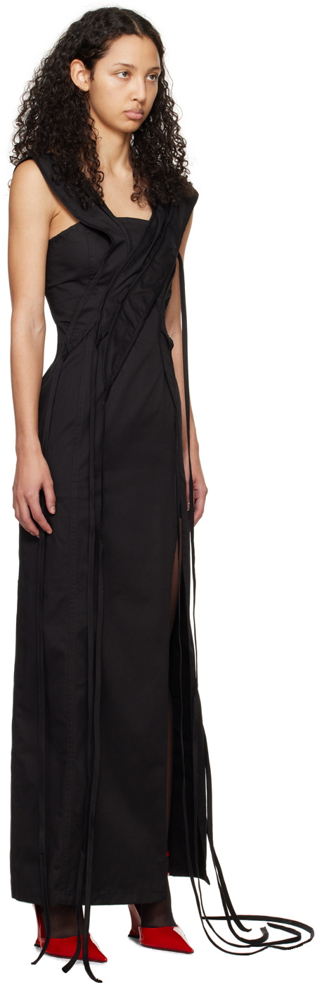 Jade Cropper Black Asymmetric Maxi Dress