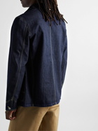 KENZO - Corduroy-Trimmed Embroidered Demin Jacket - Blue