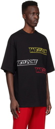 We11done Black Cotton T-Shirt