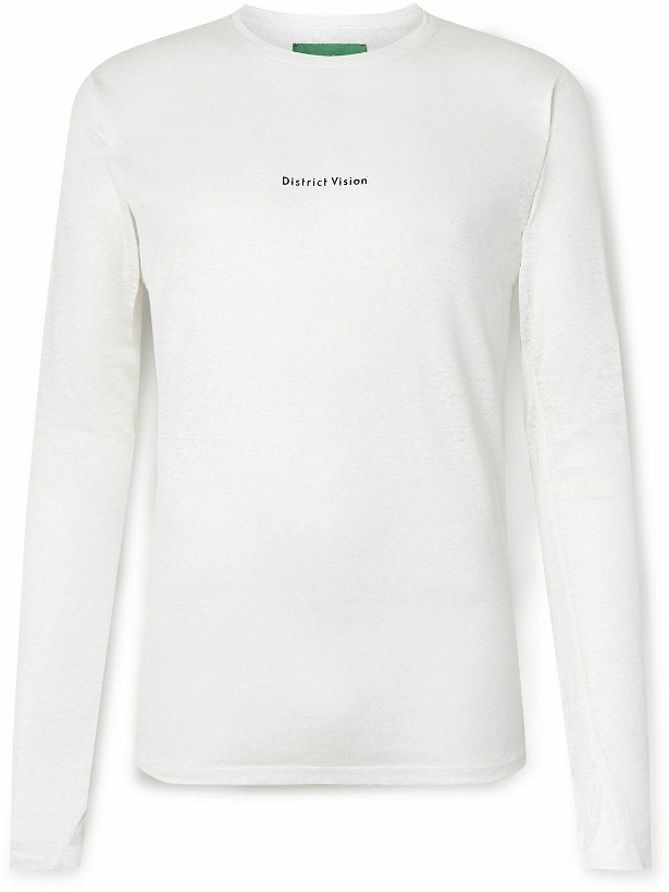 Photo: DISTRICT VISION - Printed Hemp-Jersey T-Shirt - White