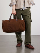 Bleu de Chauffe - Voyage Leather-Trimmed Suede Weekend Bag