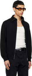 Courrèges Black Zipped Wool Cardigan
