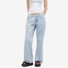 Calvin Klein Women's Extreme Low Rise Baggy Jeans in Denim Light