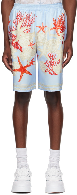 Photo: Versace Blue Barocco Sea Shorts