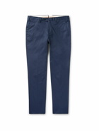 Loro Piana - Navy Slim-Fit Stretch-Cotton Twill Trousers - Blue