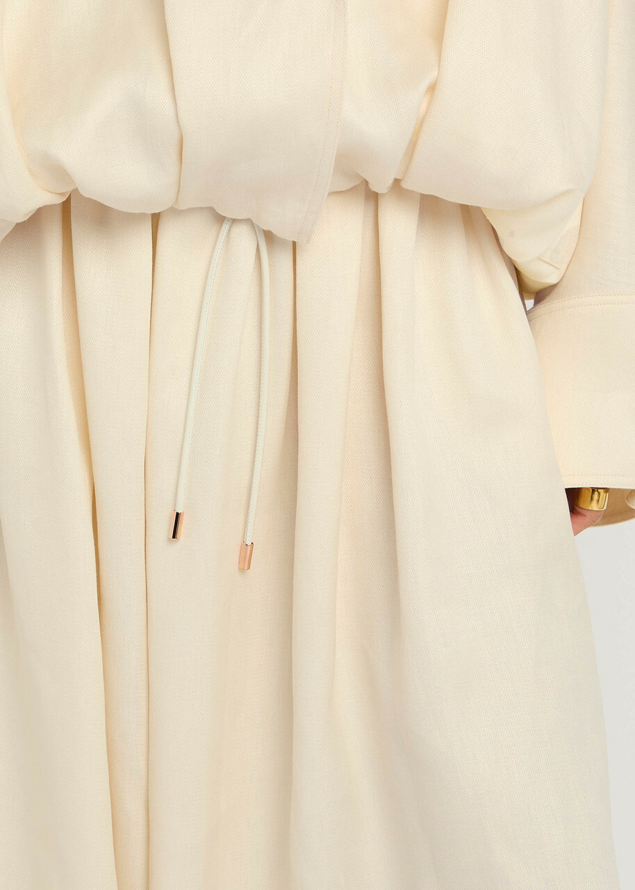Gabriela Hearst Chiara Linen Midi Skirt Ivory