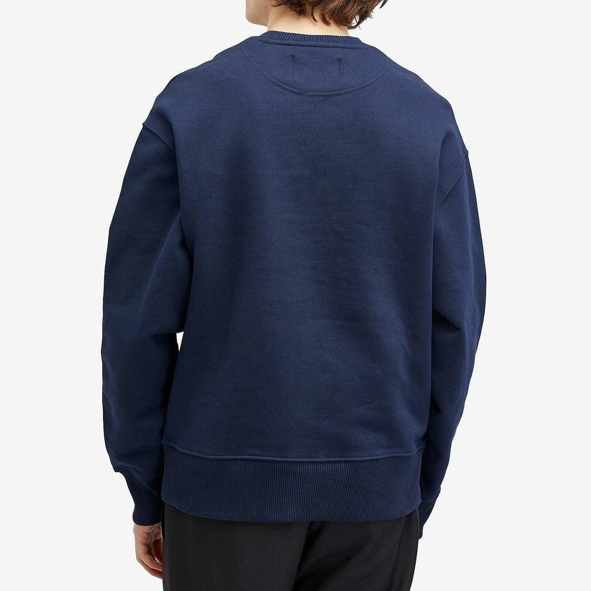 Café Mountain Men's Embroidered Script Crew Sweatshirt in Navy