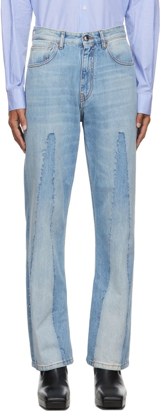 Photo: Marni Paneled Straight-Leg Jeans