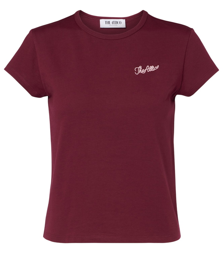 Photo: The Attico Logo cropped cotton jersey T-shirt