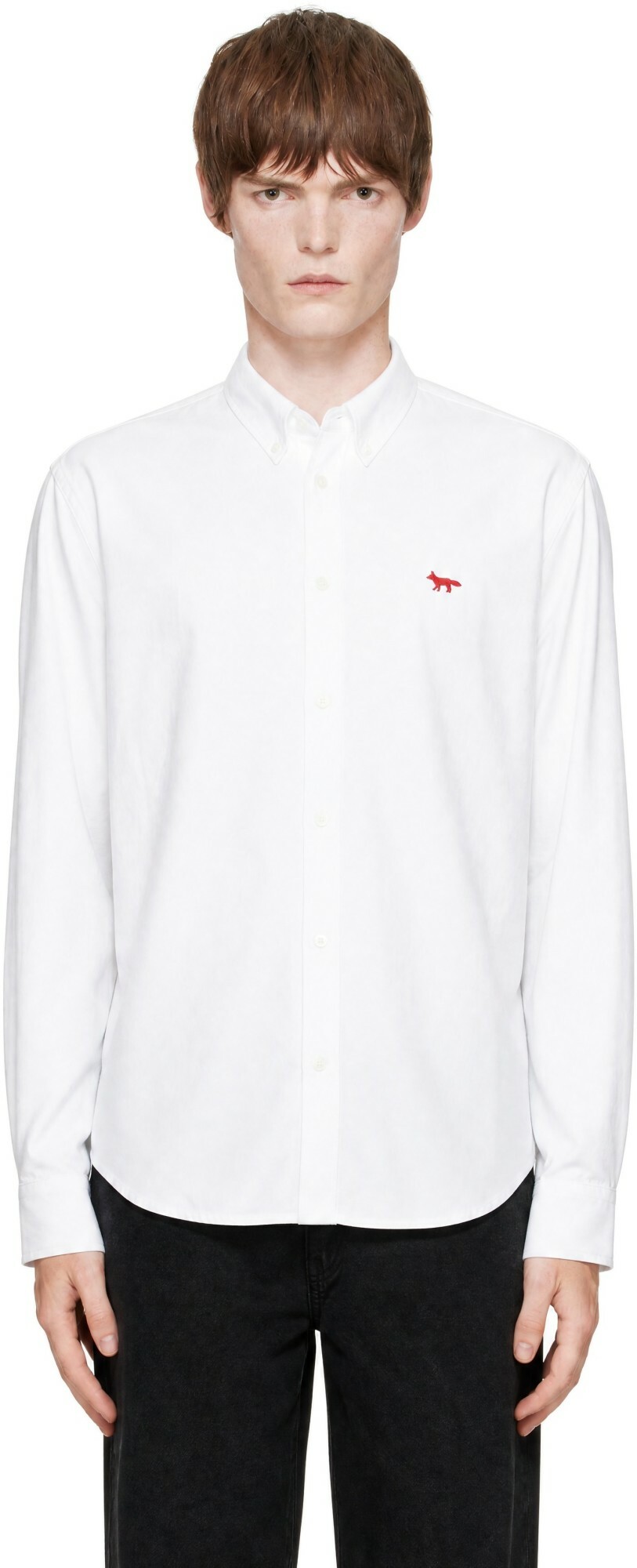 Maison Kitsuné White Profile Fox Regular Shirt