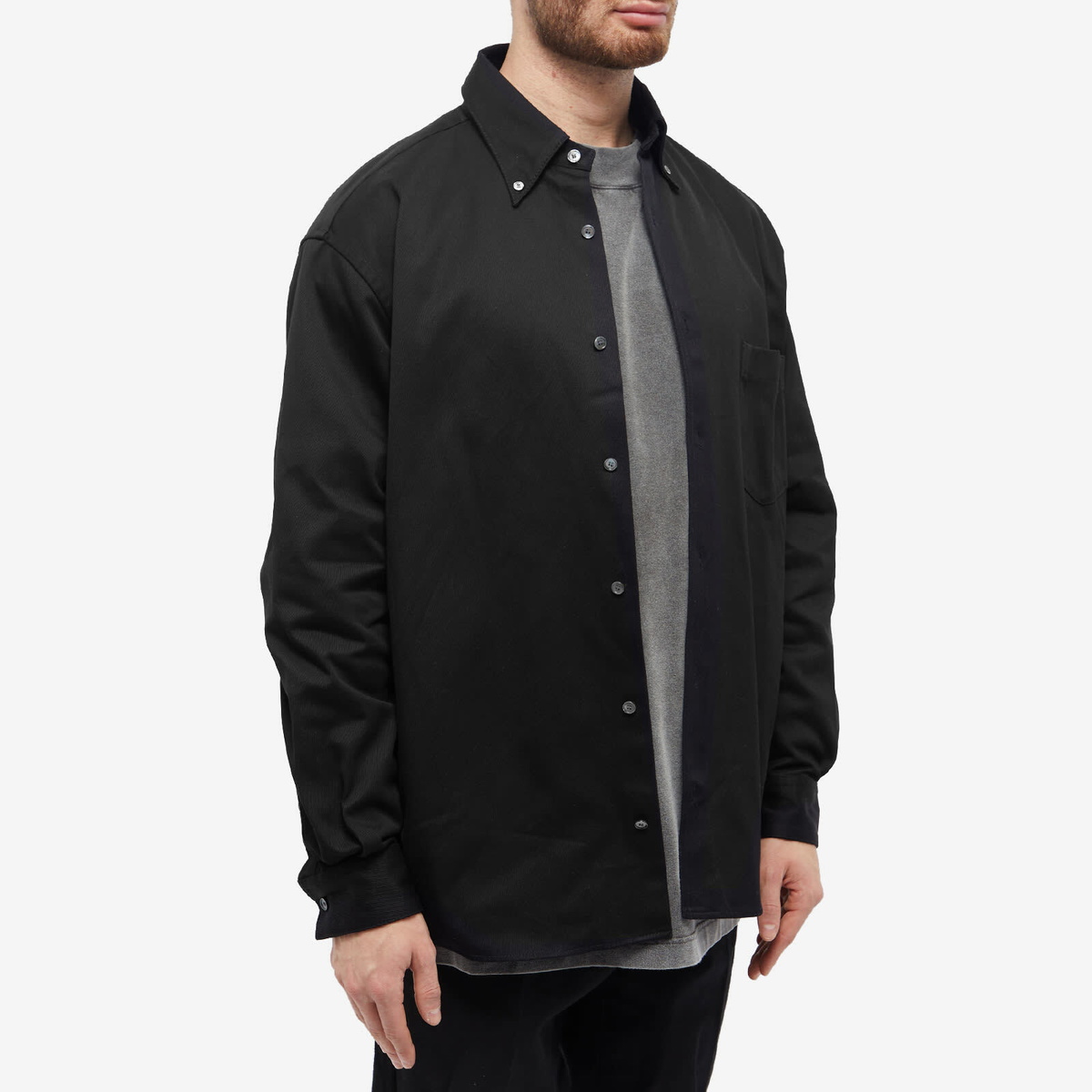 Acne Studios Men's Odrox Cotton Twill Overshirt in Black