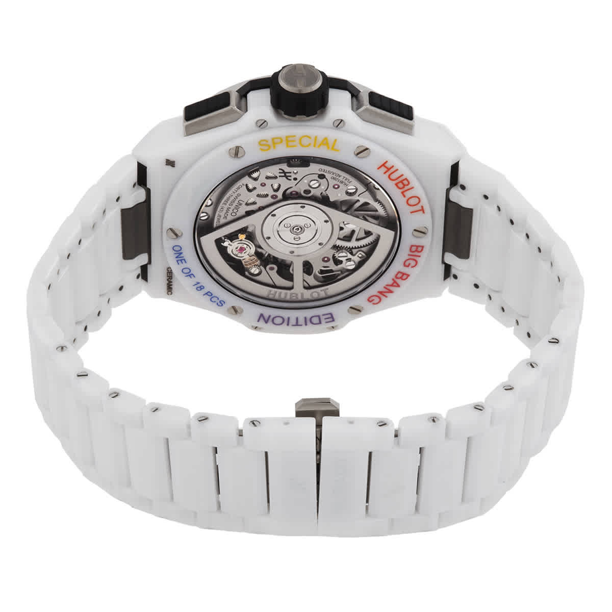 Hublot White Ceramic Rainbow Bezel Limited to 18 Automatic Watch 451.HX.1120.HX.4099.YOS