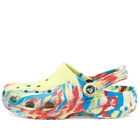 Crocs Classic Marbled Clog in Sulphur/Multi