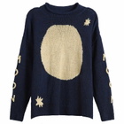 Story mfg. Women's Hand Knit Twinsun Roll Neck in Moon
