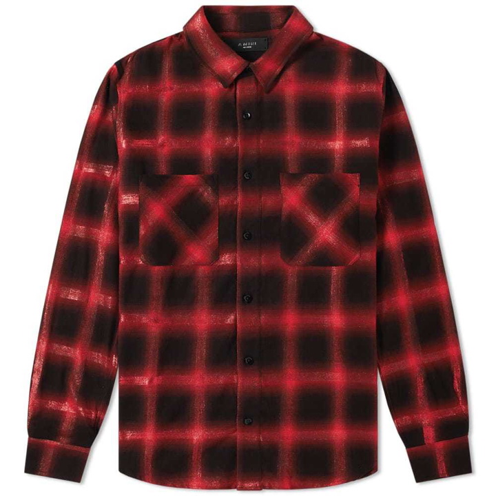 Photo: AMIRI Glitter Loose Fit Plaid Shirt Red