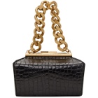 Stella McCartney Black Croc Small Chunky Chain Bag