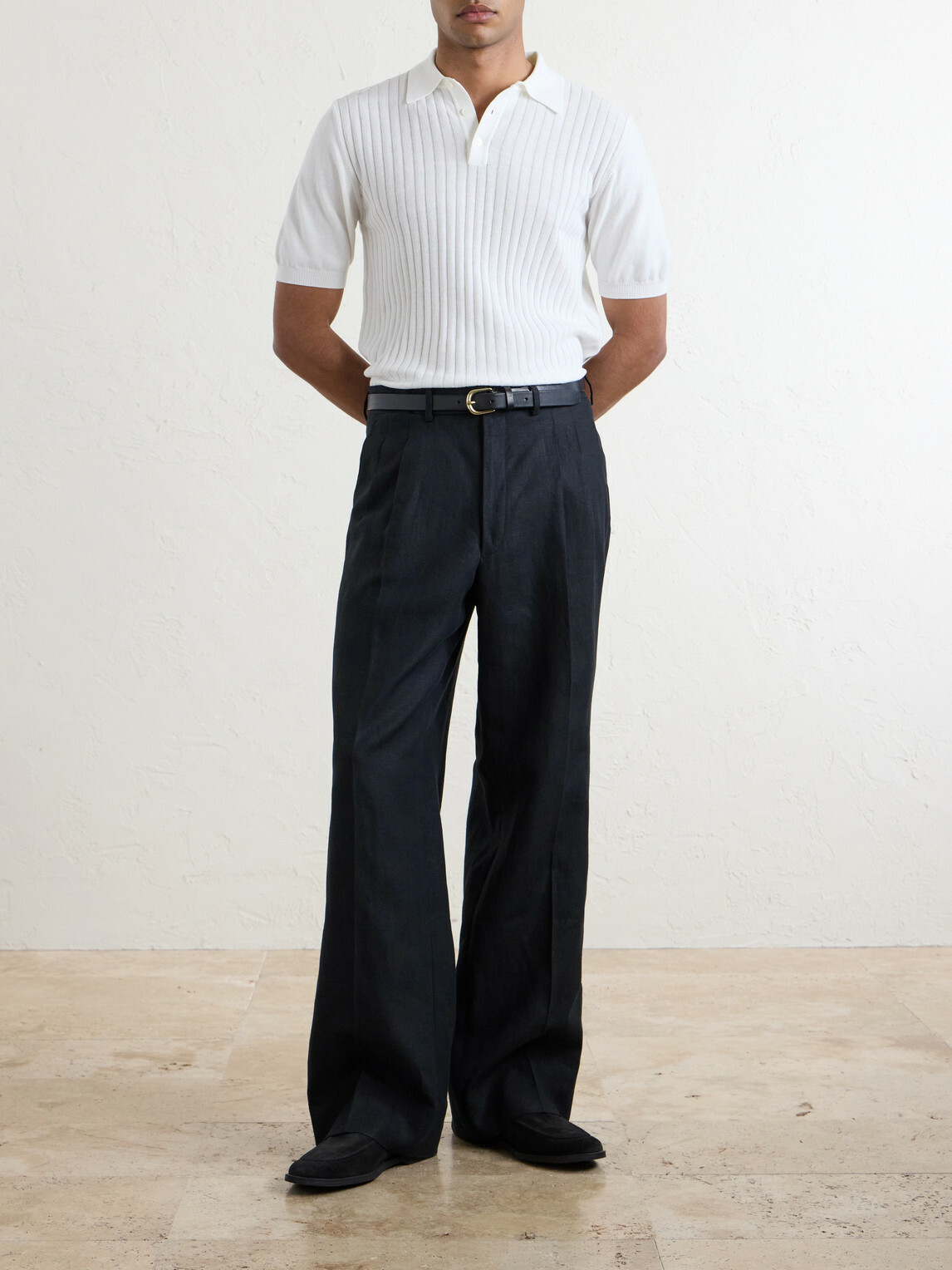 De Petrillo - Ribbed Cotton Polo Shirt - White