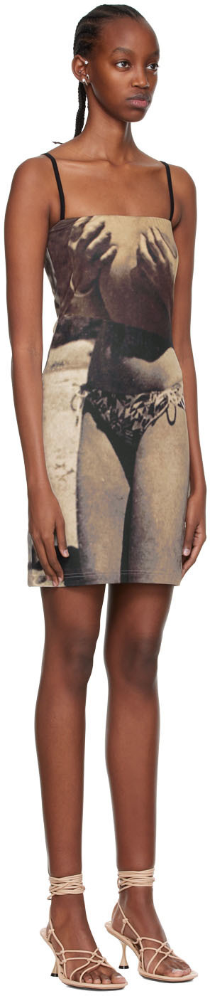 ELLISS SSENSE Exclusive Brown Recycled Polyester Mini Dress