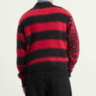 Aries Men's Brushed Leopard Jumper in Red/Brown