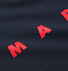 MARNI - Logo-Print Loopback Cotton-Jersey Sweatshirt - Blue
