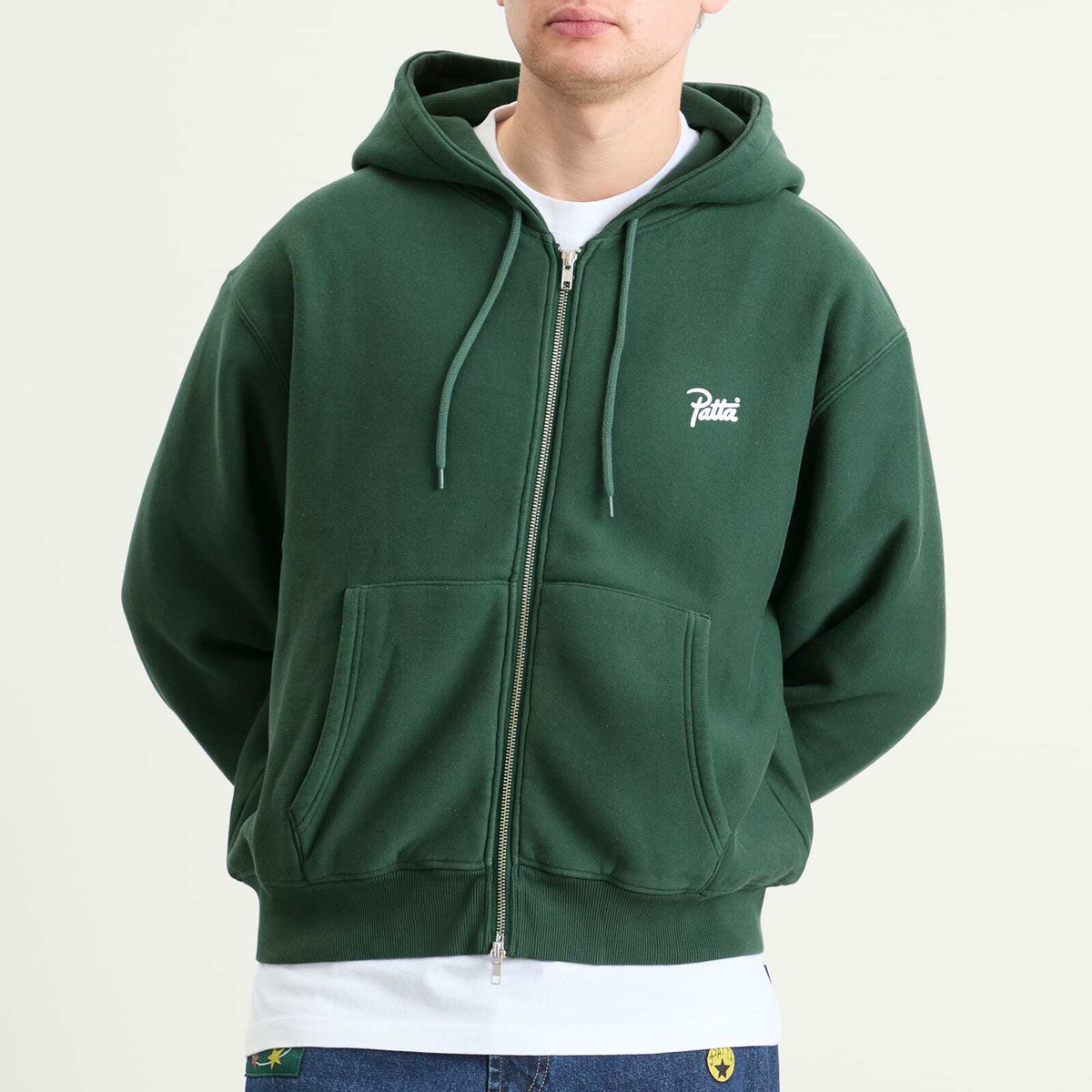 Patta Men's Classic Zip Hoodie in Green