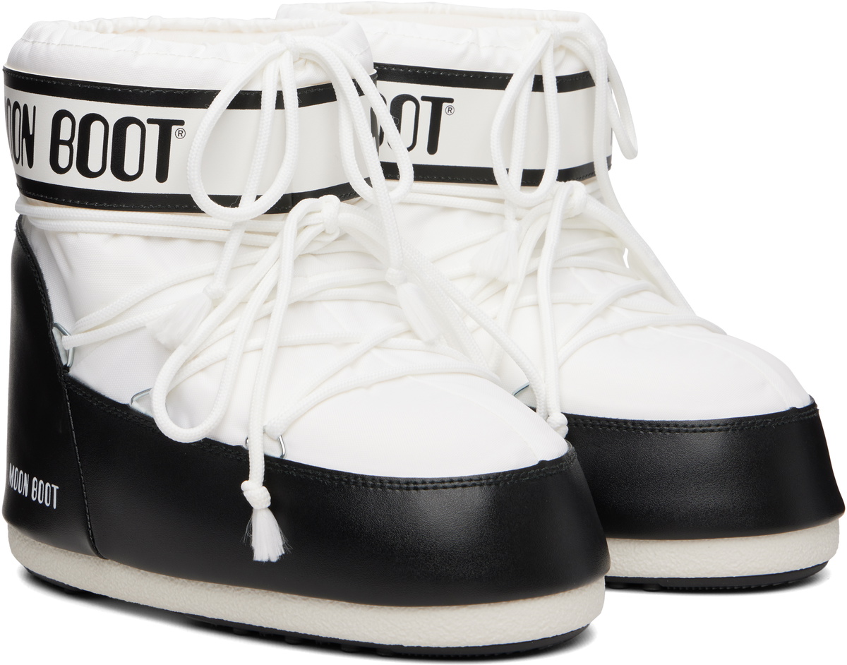 Moon Boot White & Black Icon Low Nylon Boots