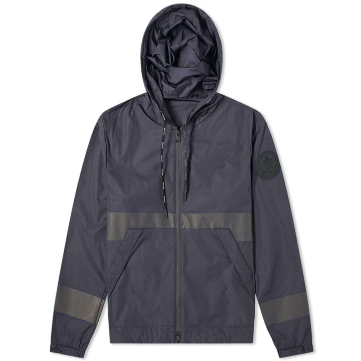 Photo: Moncler Men's Adour Reflective Big Logo Zip Windbreaker in Navy