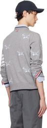 Thom Browne Gray 4-Bar Hector Sweater