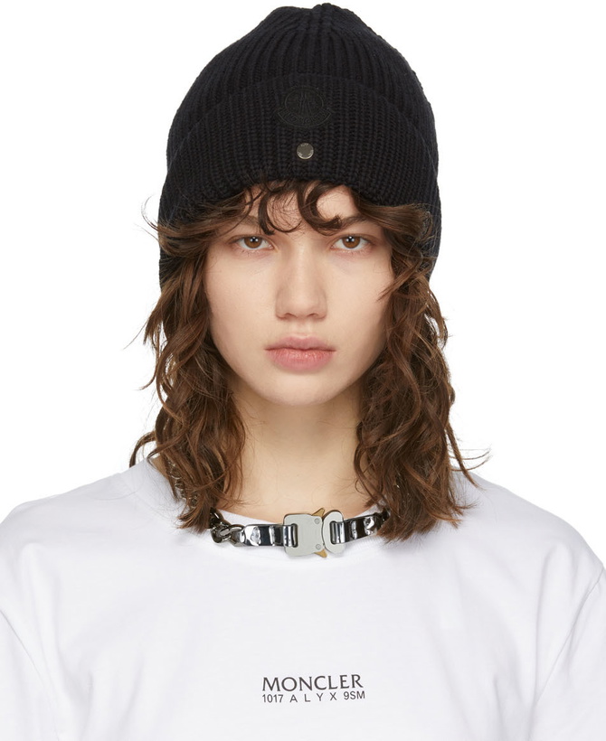 Photo: Moncler Genius 6 Moncler 1017 ALYX 9SM Black Knit Patch Beanie