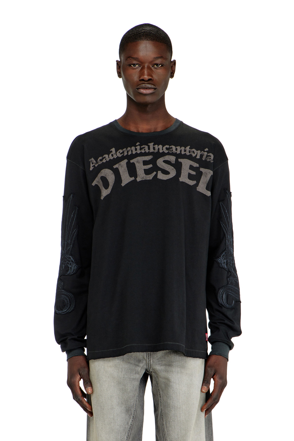 Diesel Faded tank top with puffy Oval D - T-Shirts Mens in Brown