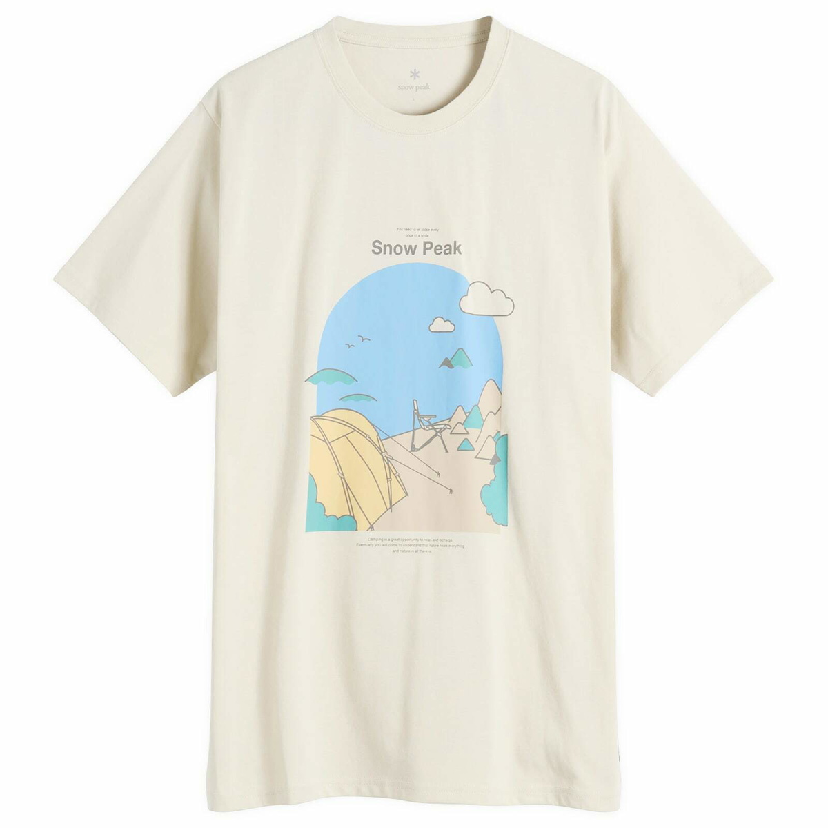 Snow Peak Men's Camping Graphic T-Shirt in Ivory