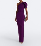 Safiyaa Millie belted crêpe gown