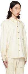 Helmut Lang Off-White Painted Denim Shirt