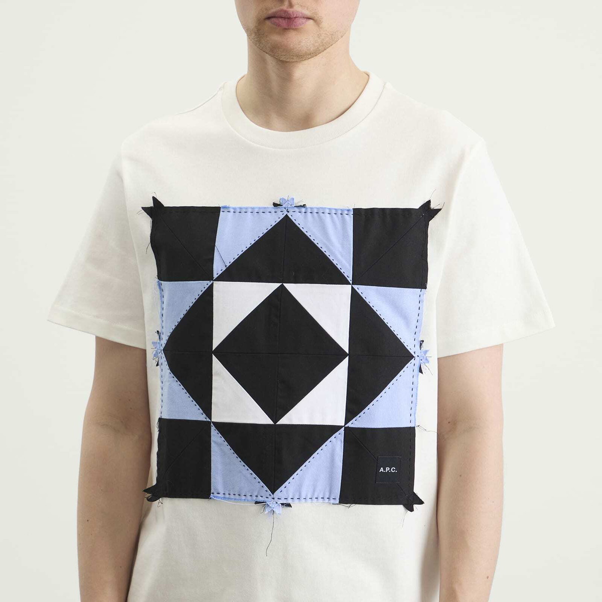 A.P.C. Men's T-Shirt Patchwork in White