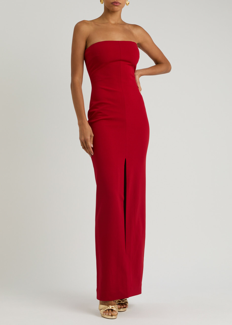 bysha maxi dress Solace London Bysha Strapless Stretch-crepe Maxi Dress - Women - Red Dresses
