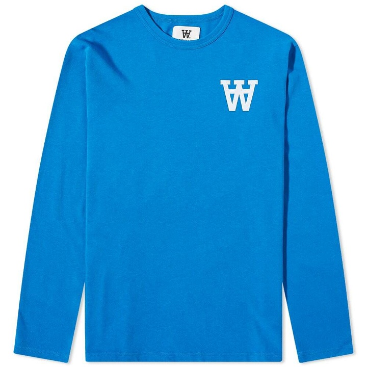 Photo: Wood Wood Men's Long Sleeve Mel Double A T-Shirt in Royal Blue