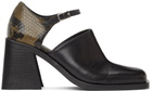 Justine Clenquet Black & Khaki Python Kate Heels