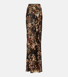 Dries Van Noten Printed satin maxi skirt