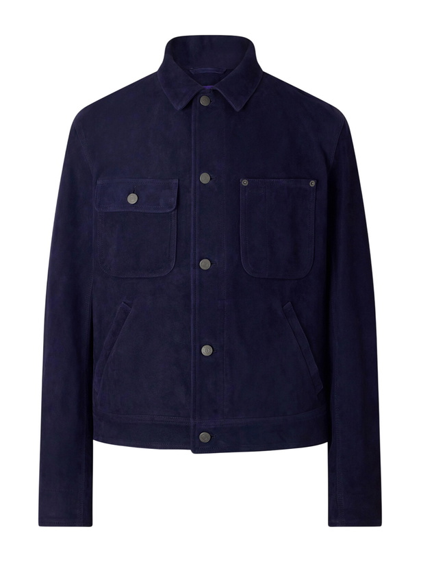 Photo: Ralph Lauren Purple label - Suede Field Jacket - Blue
