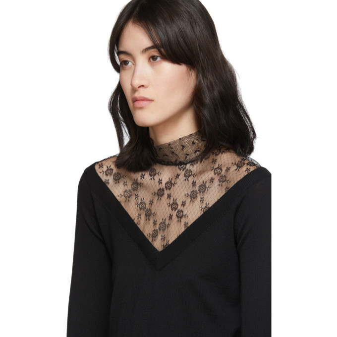 RED Valentino Black Lace Turtleneck RED Valentino