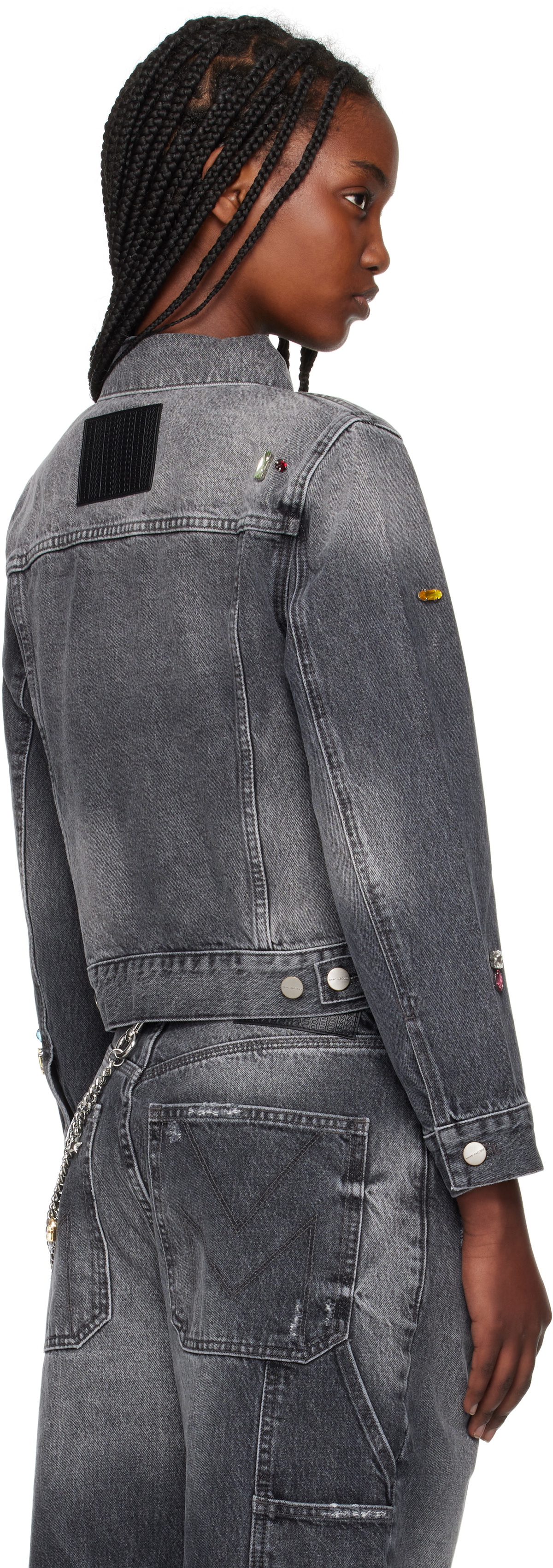 Marc Jacobs Fray Charm Shrunken Trucker Denim Jacket